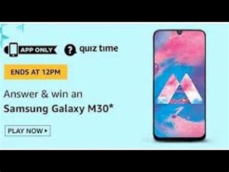 samsung galaxy m30 amazon quiz answer|Amazon quiz answers today, July 5 2020: Amazon Samsung .